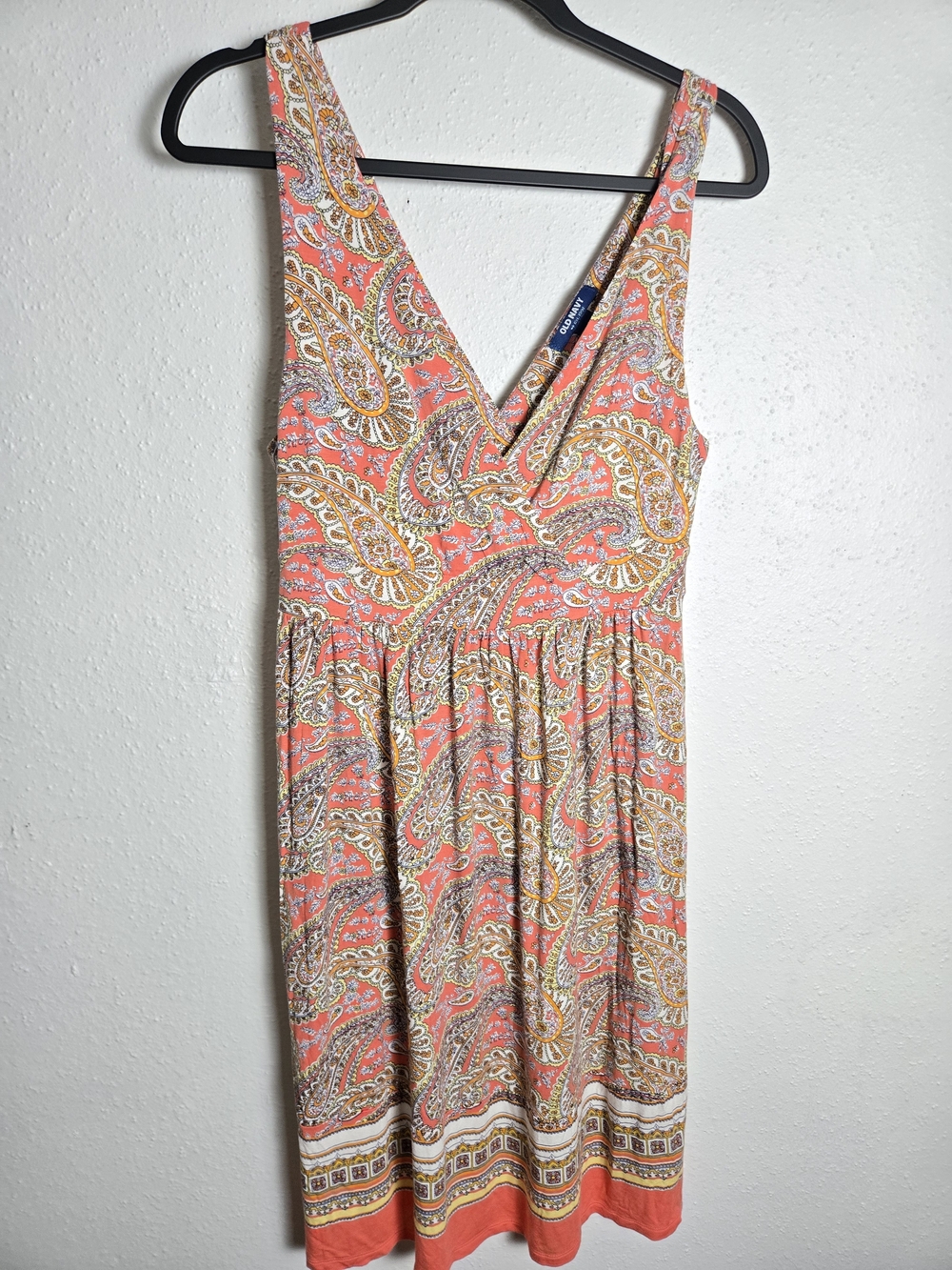 Old Navy Coral Paisley Summer Midi Dress